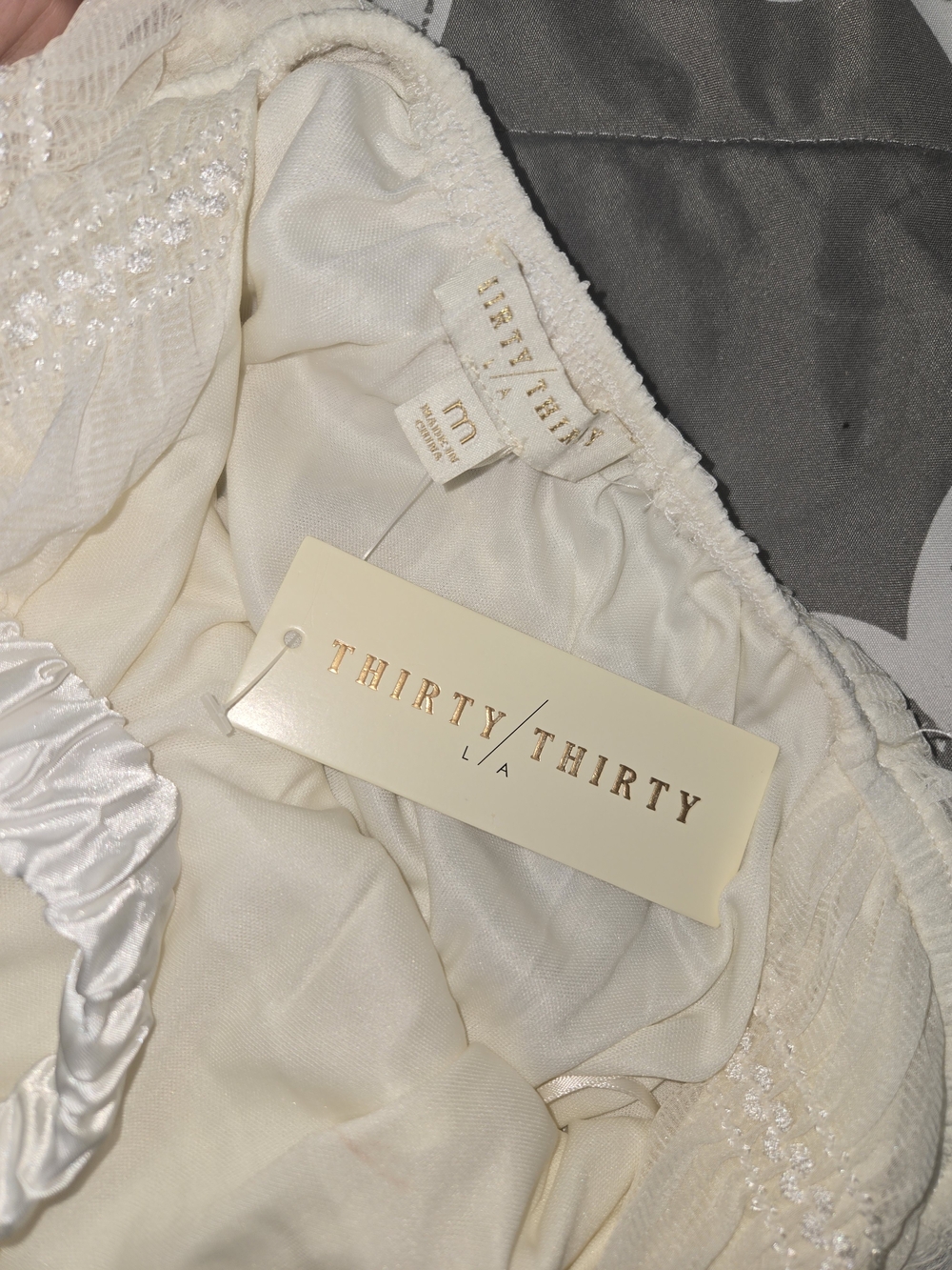 Thirty/Thirty L.A. Cream Lace Slip Dress